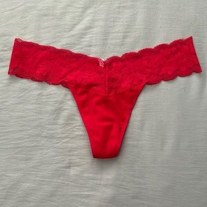 Victoria’s Secret red lace thong